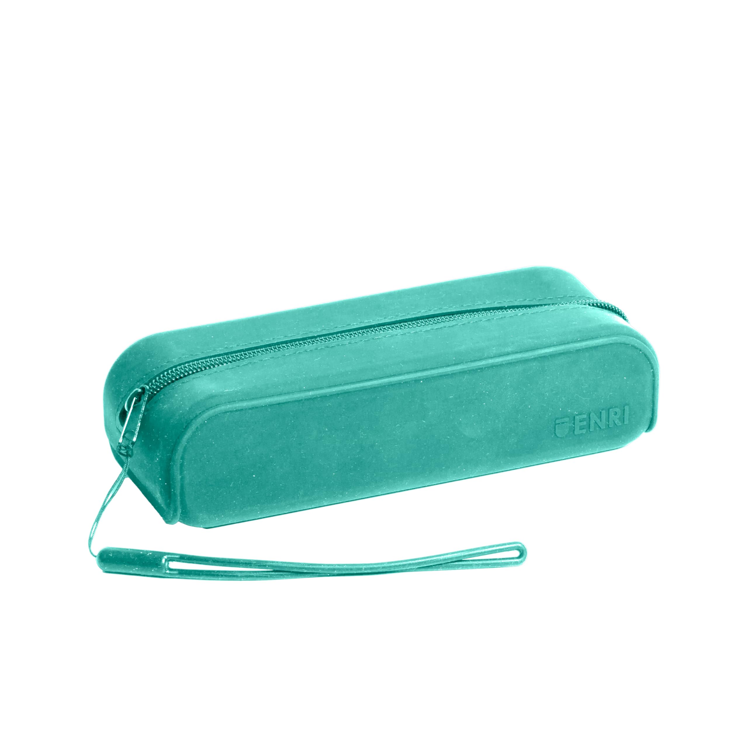Enri, Unisex Silicone School Case with Handle, Rectangular Design, 19 x 5 x 7 cm, Teal