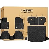 LASFIT Floor Mats & Backrest Mats & Trunk Mat for Mazda CX5 2017-2025 All Weather TPE Custom Fit Floor Liners Car Mats Accessories, Include 1st & 2nd Row & Seatback & Cargo Mats, Black