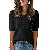 Dokotoo Women's Casual Short Sleeve Loose Tunic Tops Lightweight Knit Spring Summer Pullover Sweater Blouses