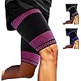 ABYON Thigh Compression Sleeves (Pair), Hamstring Compression Sleeve for Quad & Groin Pain Relief & Recovery, Thigh Brace Support Anti Slip Upper Leg Sleeves for Men and Women,Great for Running