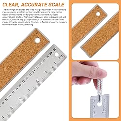 Stainless Steel Metal Ruler with Non-Slip Cork Back