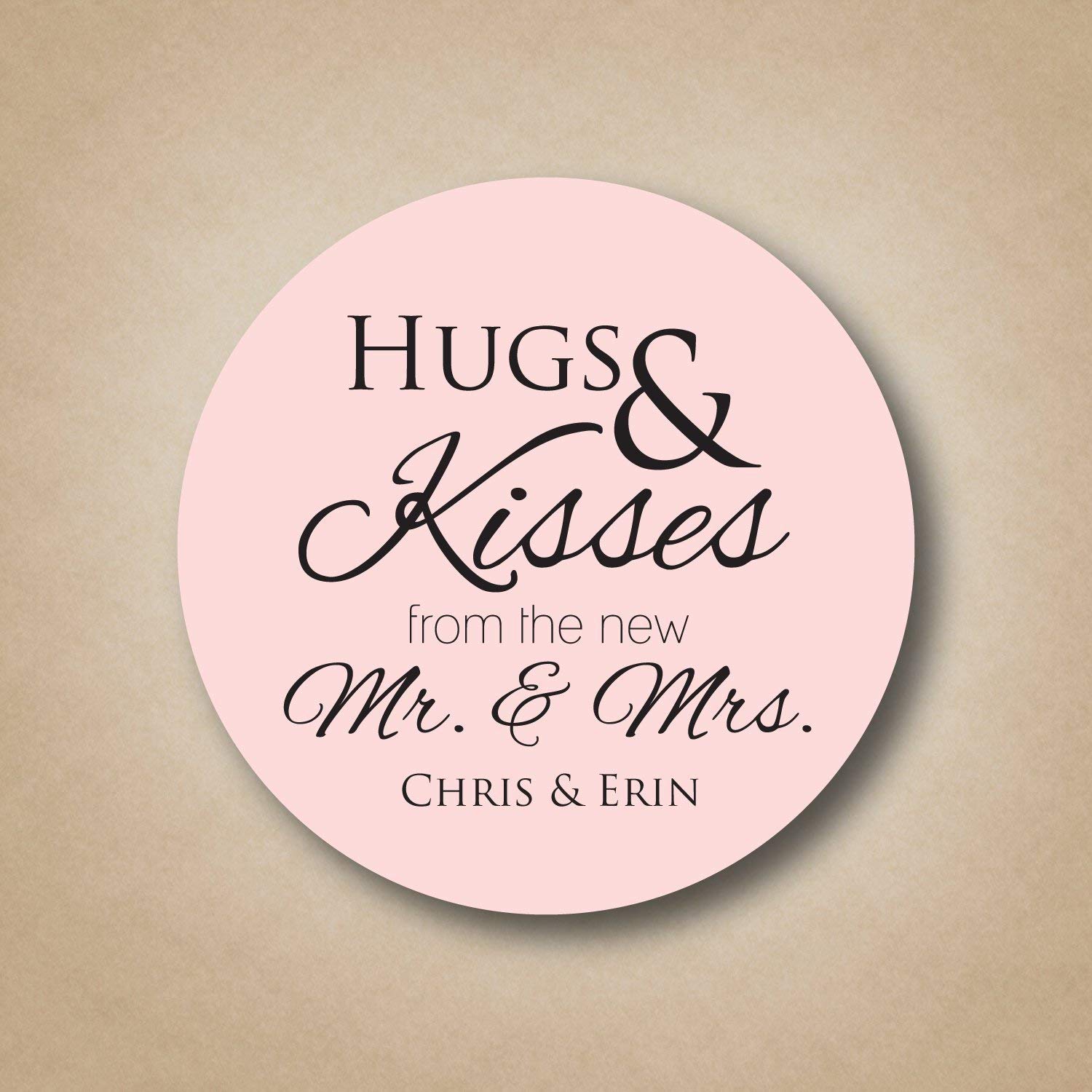 Hugs and Kisses from the new Mr and Mrs Stickers Handmade