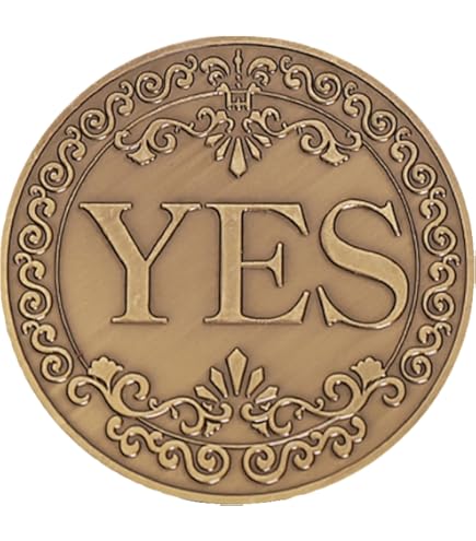 WEBEEDY - 8 Pièces Médaillon Porte-Bonheur Oui/Non - Pièce Décision En Alliage - Cadeau Mystique Divination (Bronzé/Argent)