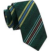 GHTIYLP Skinny Ties for Men, Cotton Mens Ties Striped/Plaid Men's Neckties Linen Tie for Business Wedding Casual 