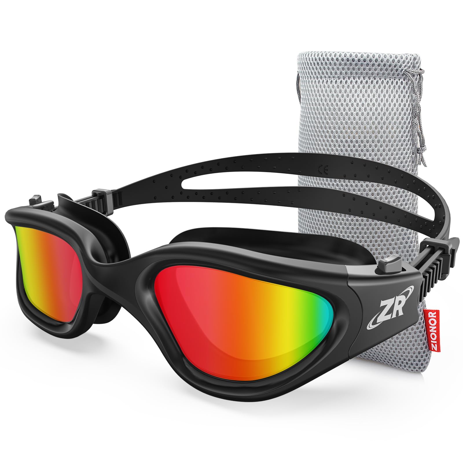 Photo 1 of ZIONOR Swim Goggles, G1 Polarized Swimming Goggles UV Protection Leakproof Anti-fog Adjustable Strap for Adult Men Women (Polarized Mirror Red Lens)