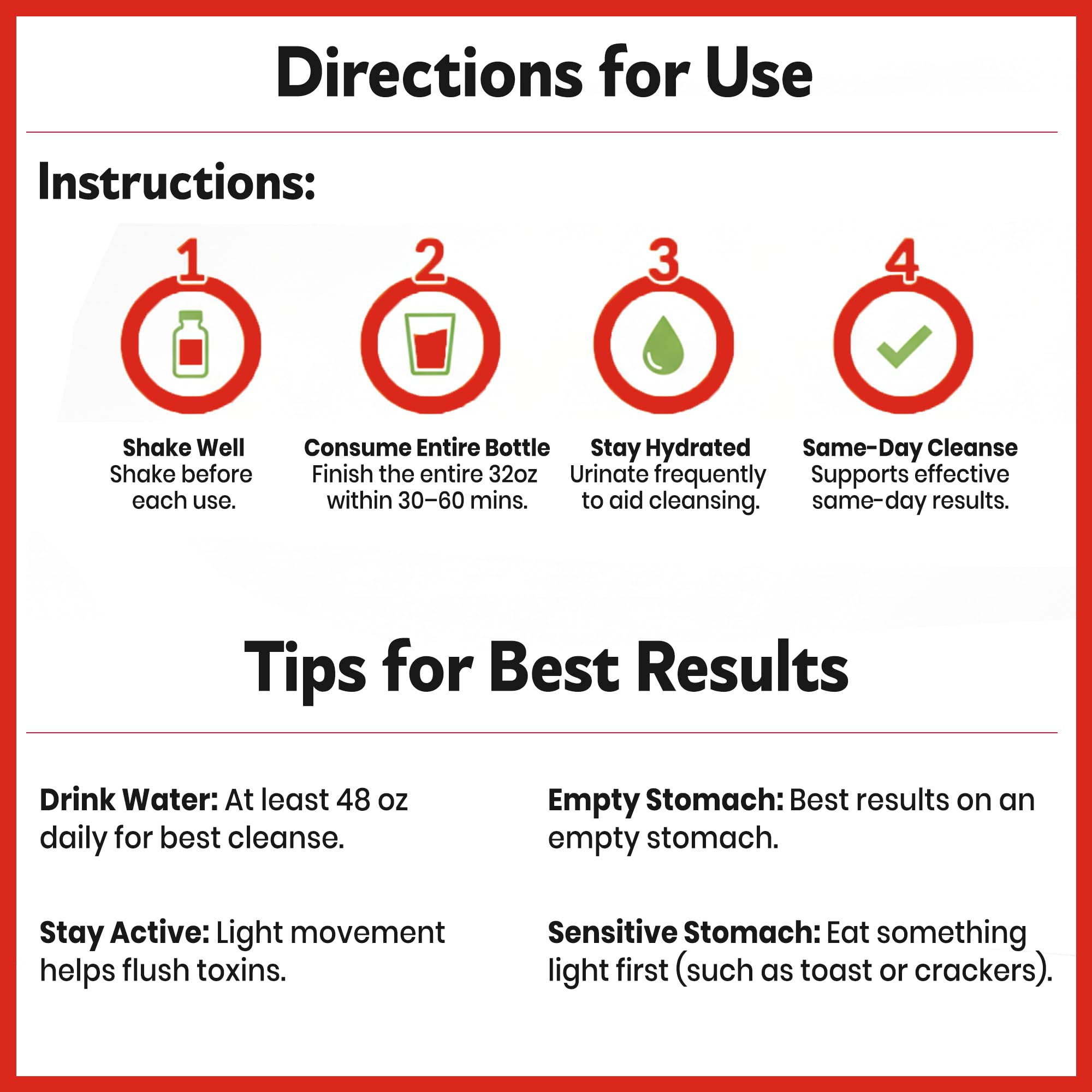 Herbal Clean Qcarbo32 Same-Day Detox Cleanse Drink (32 fl oz) - Tropical Flavor Full Body Cleanse* Detox Drink for Moderate Toxin Level*, Vitamin B2 and Vitamin B12 for Men & Women