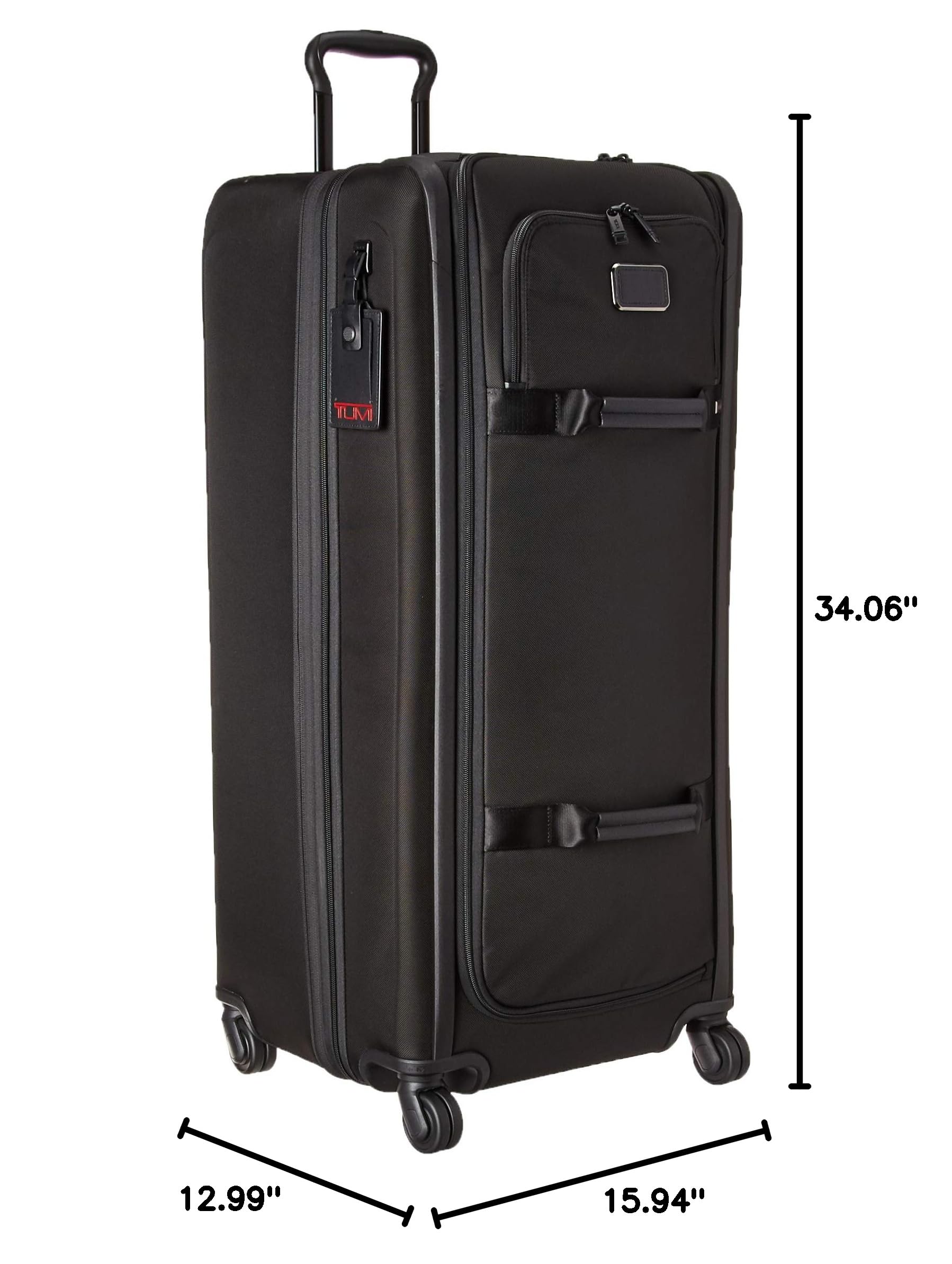 TUMI Alpha Tall 4-Wheeled Duffel Packing Case - Hybrid Travel Suitcase with Integrated Shelving - Black