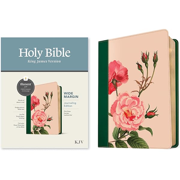KJV Wide Margin Bible, Filament Enabled (LeatherLike, Pink Rose