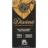 DIVINE CHOCOLATE Chocolate, 70% Deliciously Rich Dark Chocolate, 3 Oz