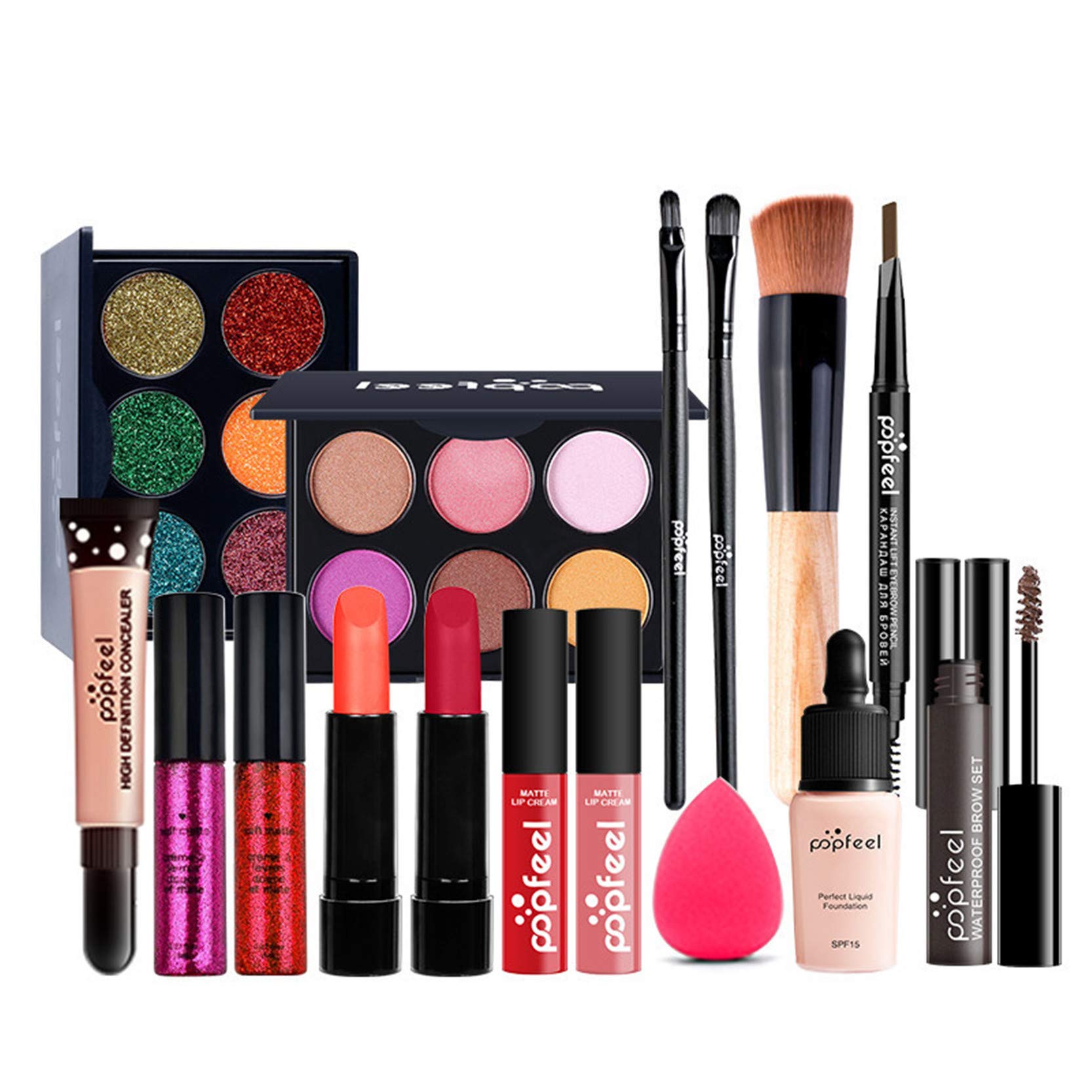 Professional Makeup Set,MKNZOME Cosmetic Make Up Starter Kit With Storage Bag Portable Travel Make Up Palette Birthday Xmas Gift Set Full Sizes Eyeshadow Foundation Lip Gloss for Teenage & Adults