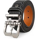 JingHao Belts for Men Big and Tall,Mens Belt Leather for Casual Jeans Dress Work All Size 28"-64" Black Brown Width 1.45"