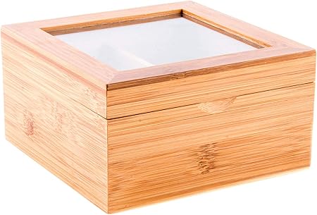 Item Caja para infusiones Madera bambú 14x14x7 Cm, Marron, 14X14X7.5: Amazon.es: Hogar