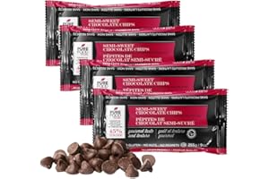 PURE FOOD BY ESTÉE Dairy Free Vegan Chocolate Chips | All Natural | Certified Kosher | Gluten-Free, Dairy-Free, Nut-Free | Vegan | 9 oz bag (Semi Sweet Chocolate Chips, 4 Packs)