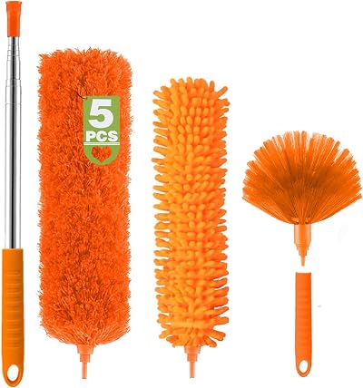 Lomida Microfiber Duster Set with 100 Inch Telescoping Extension Pole