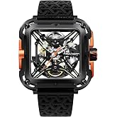 CIGA Design Mechanical Automatic Watch X Series SUV Inspired Anti-Shock Design Sapphire Crystal Analog Skeleton Watches with Silicone Strap Fashion Wrist Accessories Gifts for Men and Women