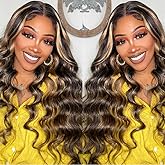 Aoque Highlight Ombre Lace Front Wig Human Hair 200% Density 1B/27 Balayage Wig Human Hair Hd 13x4 Body Wave Lace Front Wigs Human Hair Pre Plucked for Women 26 Inch
