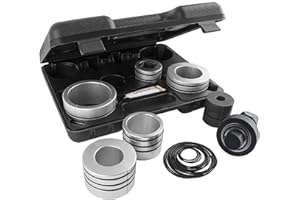 Amerbm Exhaust Pipe Expander Stretcher Tool Set 1-5/8 to 4-1/4 Inches with A pack of Rubber Rings, 12PCS Muffler Pipe Spreader Automotive Car Tool Kit Expander Tool for Tail Pipe Tube