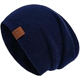 jaxmonoy Slouchy Knit Beanies Winter Hats for Women Men Soft Warm Reversible Slouch Cuffed Skull Knitted Beanie Cap