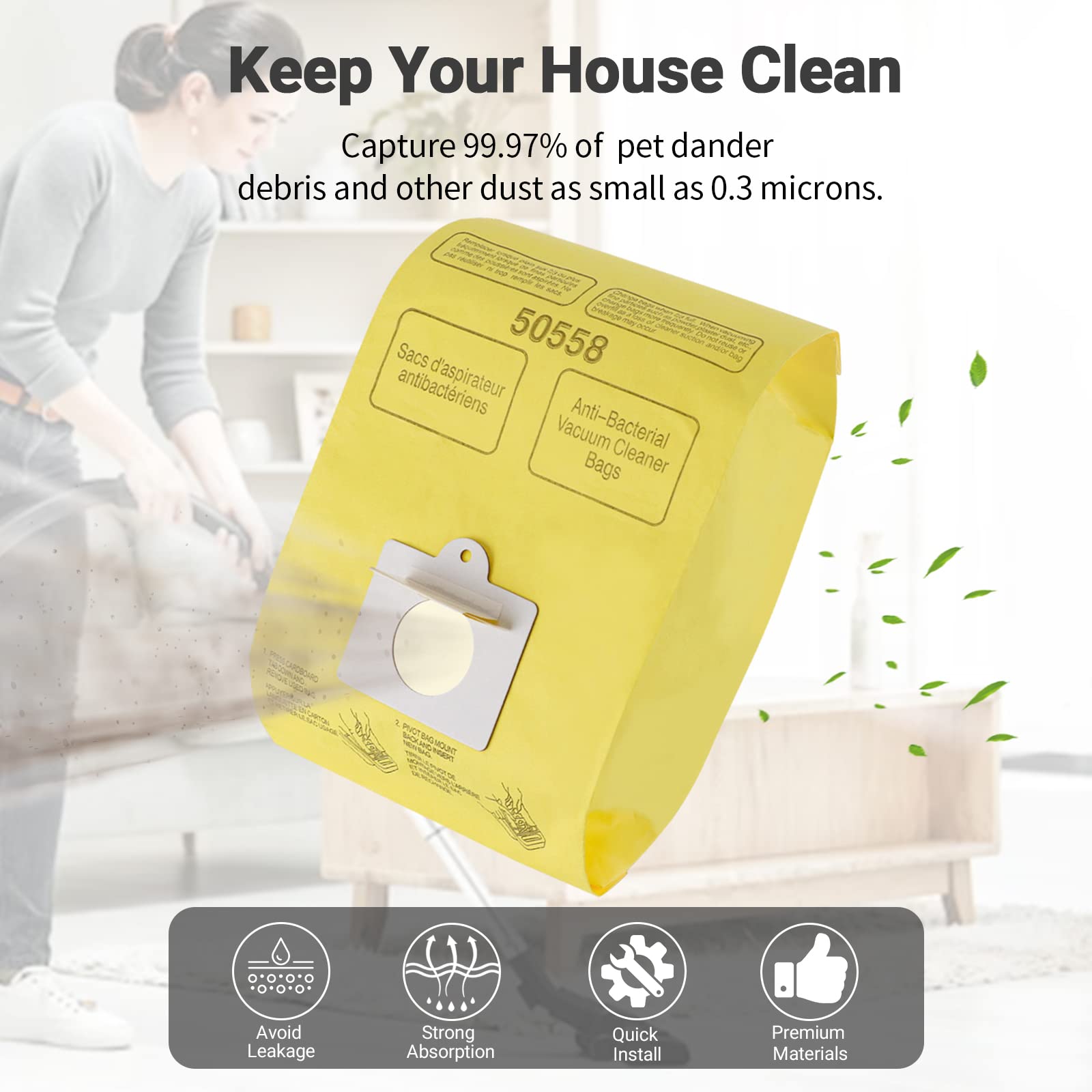Vacuum Cleaner Bags Fit for Kenmore Canister Type C/Q 50555 50557 50558 and Type C-5, 10PCs By Improvedhand