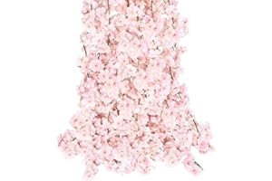 CEWOR 2pcs 11.8 Ft Fake Cherry Blossom Garlands Artificial Flower Vines Silk Hanging Flowers for Wedding Party Backdrop Room Wall Decor Japanese Kawaii Decor Indoor Outdoor