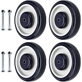 NORJIN 4-Pack 5" Shopping Cart Replacement Wheels Kit, 5 Inch Cart Wheels Polyurethane Caster Wheels with 1200 lbs Load Capacity, 5/16" Bore