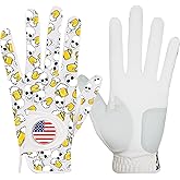 FINGER TEN Golf Gloves Men 1 Pack with Ball Marker for Left Hand Right, Stylish Patterns & Breathable Design for Comfortable All-Weather Grip, Golf Glove Sizes S M ML L XL