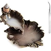 Waterfall Incense Cone Holder Lotus and Frog Bronze Backflow Insense Burner Metal Incense Holder Aromatherapy Ornament Home Decoration