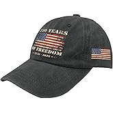 Vintage 250 Years of Freedom Hat 1776–2026, USA Flag Patriotic Distressed Dad Hat Adjustable Baseball Cap for Men Women