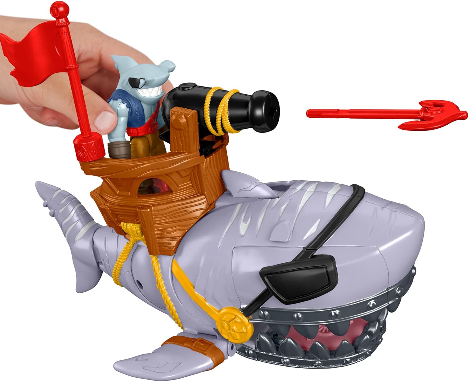 Fisher-Price Imaginext Pirate Mega Mouth Shark, DHH66, Multicolor, Piccolo - Image 4