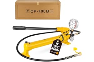 NEWTRY CP-700 Manual Hydraulic Hand Pump w/Oil Gauge Single Acting 9947psi for Separate Type Hydraulic Tool…