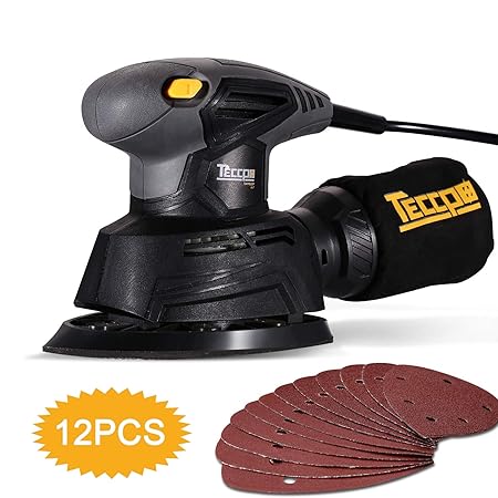Multischleifer, TECCPO 130W, 14,000 OPM Mausschleifer mit 12 St. Schleifpapiere (6 * 80Grit, 6 * 180Grit), 180 * 120 * 140MM,