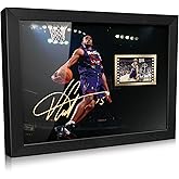 ORIMAMI The King of Dunk Vince Carter Poster Desktop Framed Photo Gift 8x6 Inches,with Signed and 1x35mm Film Mini Cell Display,Great Memorabilia Gifts for Basketball Fans