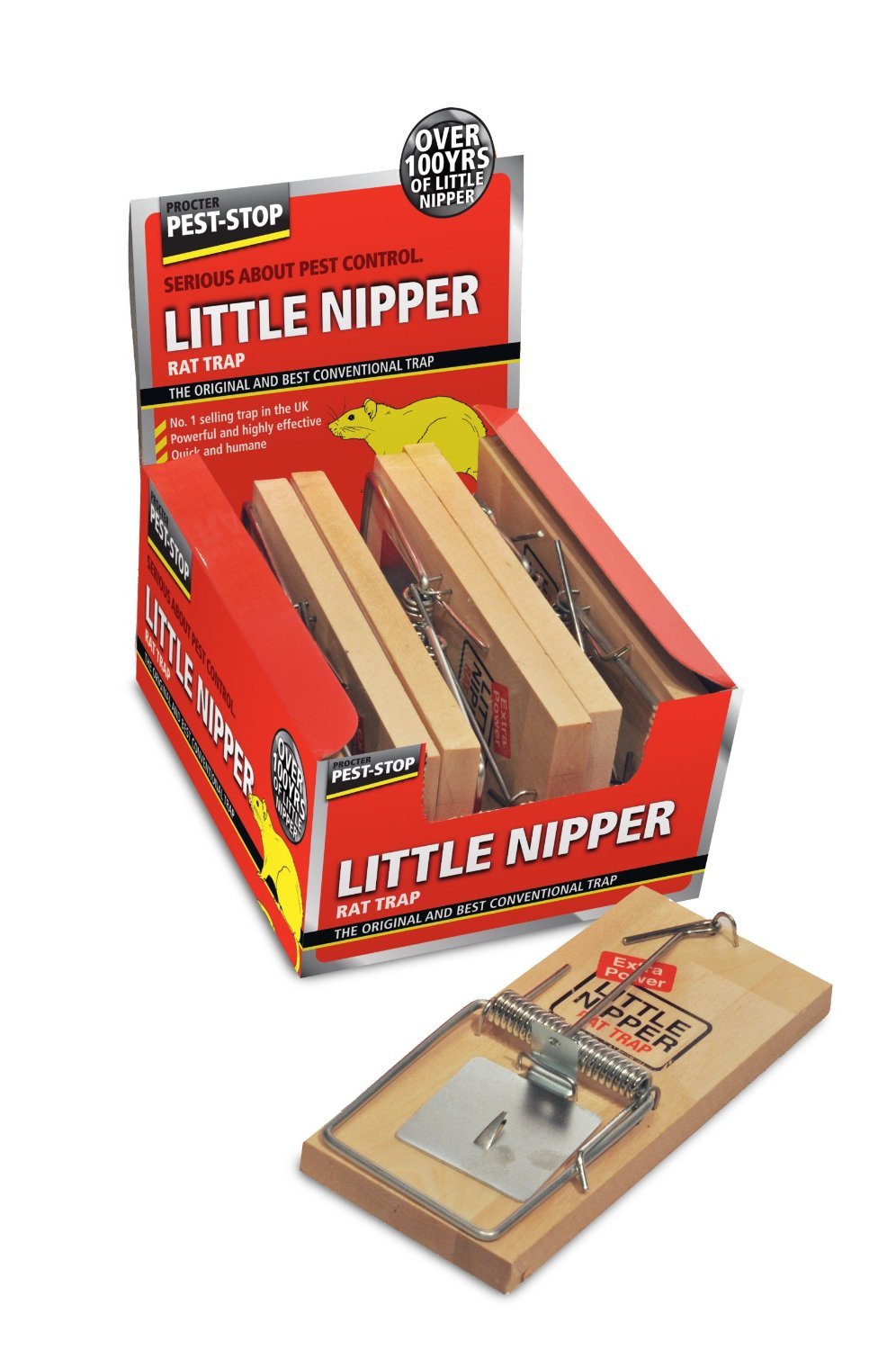 Pest-Stop Little Nipper Rat Trap |Traditional Wooden Traps| Durable Reusable Snap Traps | Rodent control for Home and Garden| Contains 6 Loose Traps