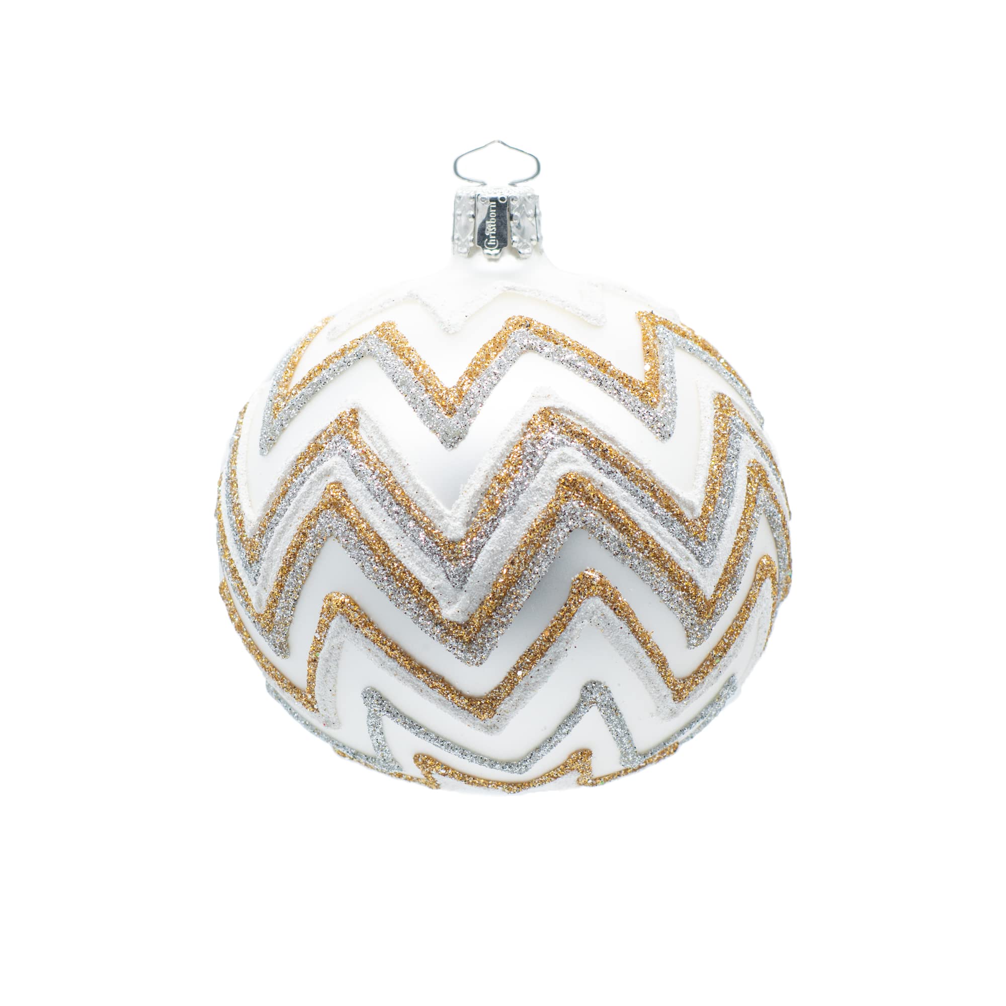 Christborn White Christmas Bauble 8cm, Christmas Decorations