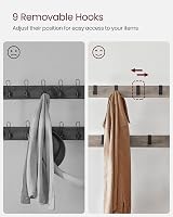 VASAGLE Coat Rack 4-in-1 with Shoe Storage Bench Hallway Organizer Greige Black view 5