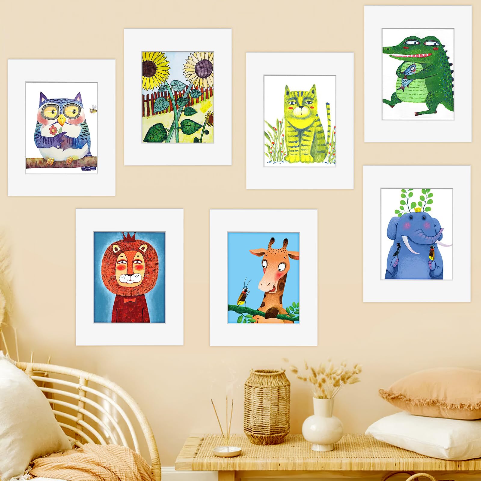 10 Pack Picture Frame Mats, 11x14 Matted to 8x10 Photo Mats, Acid Free Picture Matting for Pictures Photos Watercolor Artwork (White)