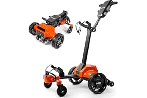 tianhong G5 Electric Golf Cart,Electric Golf Push cart Auto-Follow You,45 Hole Battery,All-Terrain Anti-Tipping,Electric Golf Push cart with Remote(APP/Manual Control), Foldable,Black+Orange