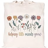 Kimoli Teacher Appreciation Gifts School Canvas Tote Bags Aesthetic Travel Beach Bag Summer Reusable Grocery Shopping Bag