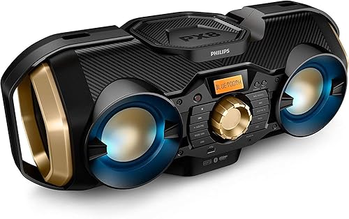 Philips Bluetooth Boombox Speaker Rugged, Portable, Wireless Radio