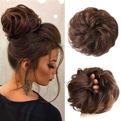 Amazon Com Stamped Glorious Messy Bun Hair Piece Human Hair Curly