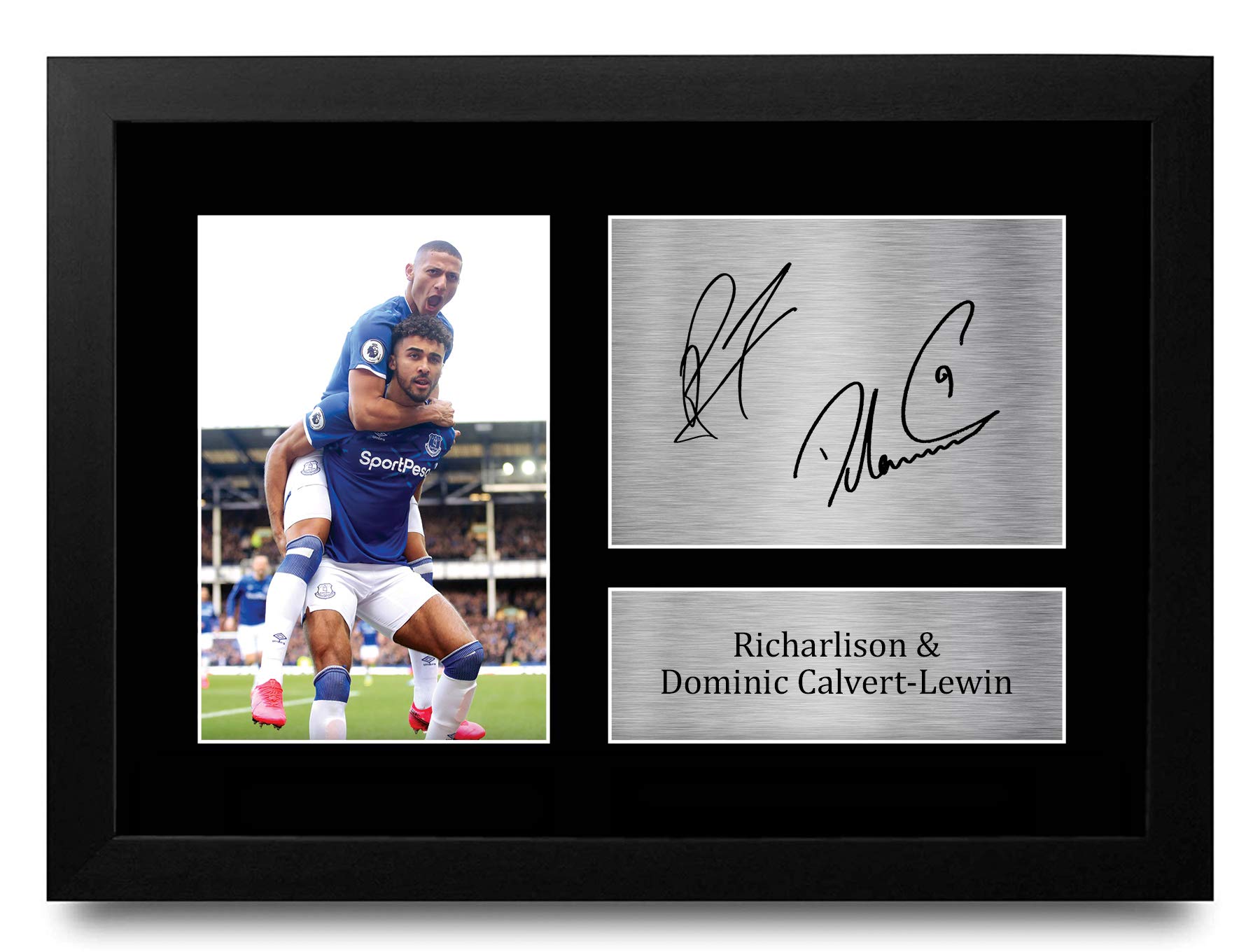 HWC Trading FR A4 Richarlison & Dominic Calvert-Lewin Everton Gifts Printed Signed Autograph Picture for Fans and Supporters - A4 Framed