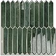 Green Long Hexagon Tile Peel and Stick Backsplash, 10 Sheets Self-Adhesive Wall Tiles Stick on Back Splash for Kitchen, Bathroom, Fireplace,RV(12"×12")