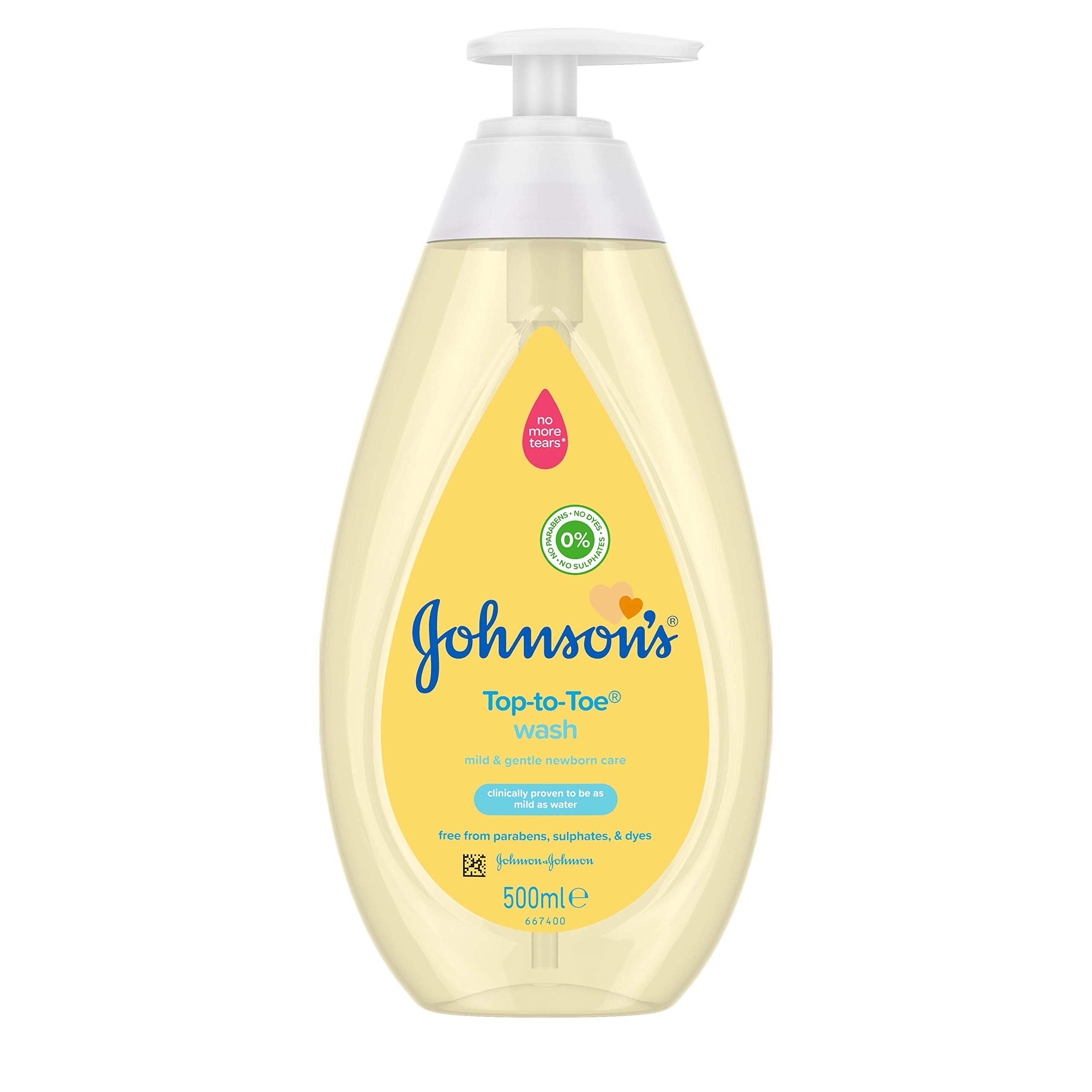 Johnson's Baby Top-to-Toe Wash 500ml – Formulated for Newborn's Delicate Skin