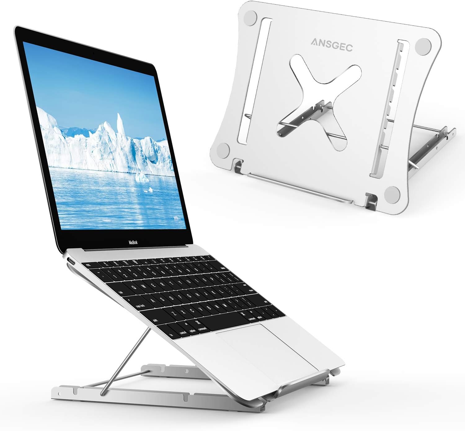 Support Ordinateur Portable Réglable En Aluminium JUANWE - Double Axe, Ventilé, Pour PC 11 à 16 Pouces, Bureau Ergonomique