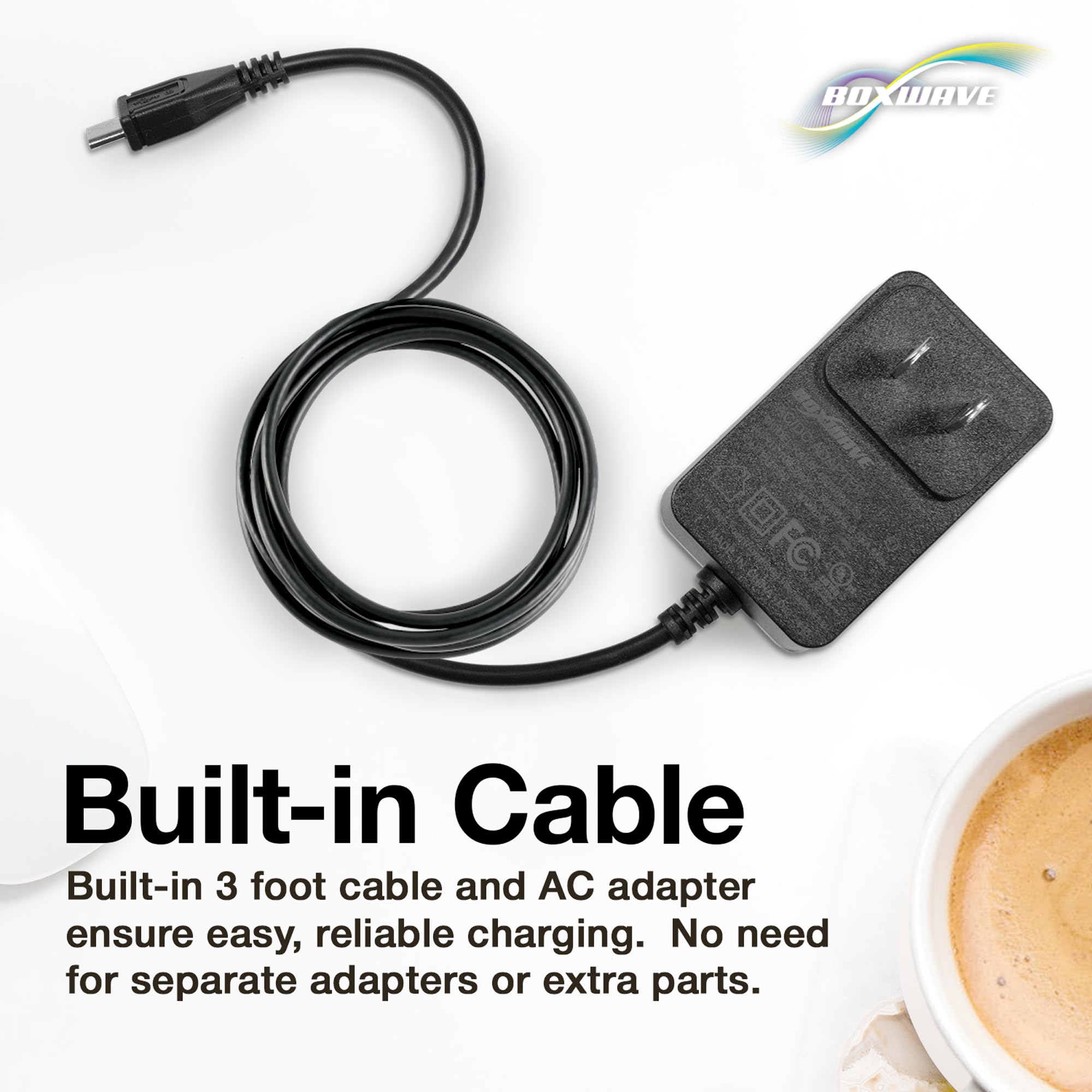 BoxWave Charger Compatible with Freestyle Libre Reader - Wall Charger Direct (15W), Rapid Charge Your Device with Built-in 3ft Cable