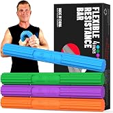 FitBeast Flex Therapy Bar, Tennis Elbow Therapy Bar - Ideal for Relieve Tendonitis Pain &amp; Improve Grip Strength, Fitness Resistance Bar for Golfers Elbow &amp; Tendinitis, Twist Bar for Physical Therapy