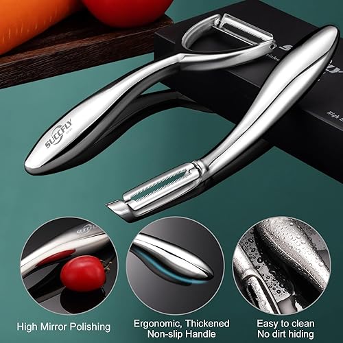 2-Pack Stainless Steel Vegetable Peeler Blades - Replaceable Flat Design
