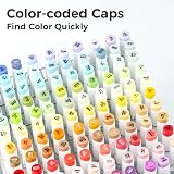 Ohuhu 72 Color Alcohol Markers Brush Tip Set AP Certified Refillable Dual Tips view 4