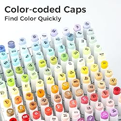 Ohuhu Alcohol Markers Brush Tip -Double Tipped Art