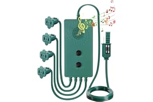 Enhon Vintage 90s Musical Christmas Lights Controller, Singing Christmas Tree Lights Controller with 25 Holiday Songs, 7 Function Mode, Adjustable Volume and Mute for Indoor Outdoor(4 Channel,Green)